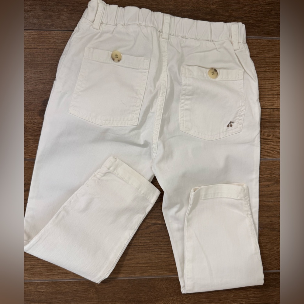 Bonpoint Girl’s White Cotton Pants - Size 6 - Picture 2 of 4